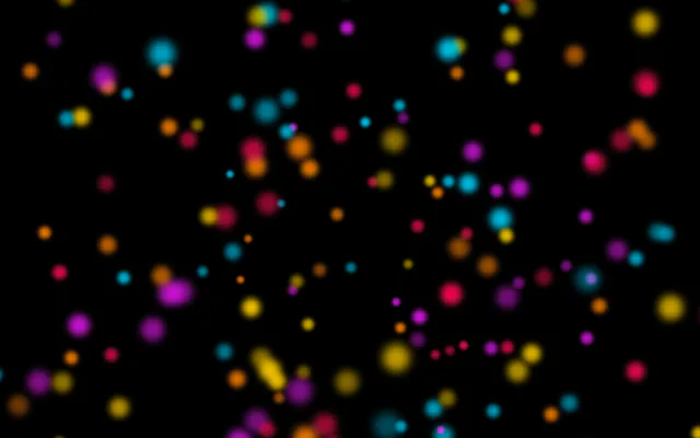 Colorful mood: pink, purple, cyan, orange and yellow particles