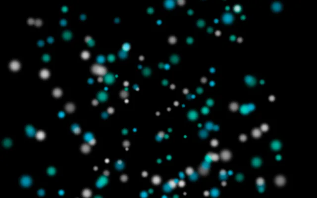 Sparkle mood: white, cyan and mint particles