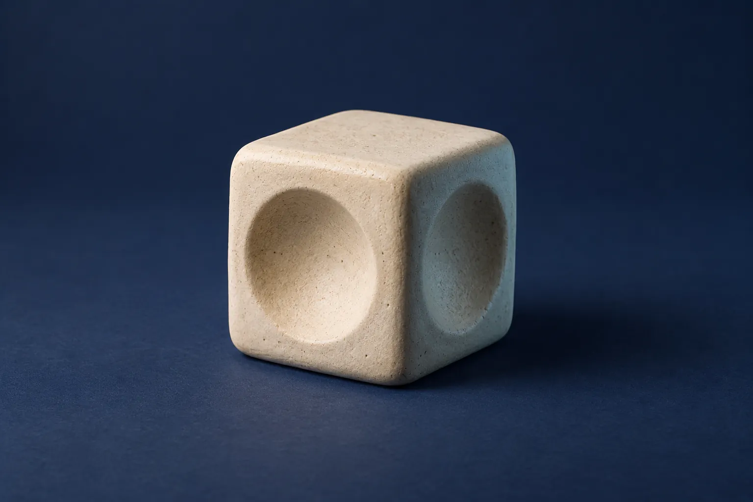 Original concept art of a ceramic object on a plinth, not a captured model or app screen