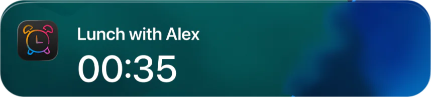 Unmissable Live Activity on the Lock Screen: Lunch with Alex in 00:35
